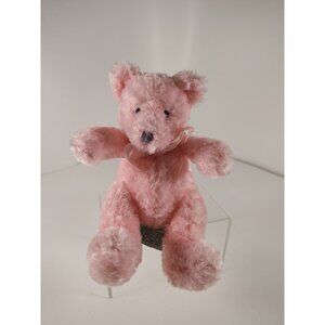 Russ Berrie Baby Snookie Bear Plush Rattle Pink With Bow 6.5in